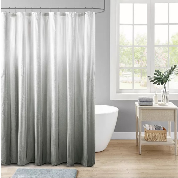 New with tags MADISON PARK OMBRÉ PRINTED SHOWER CURTAIN GREY  72” x 72” Textured - Picture 1 of 4